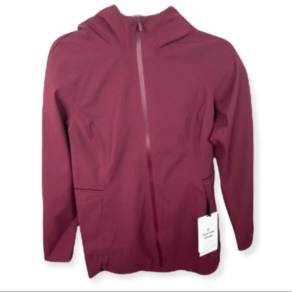 NWT Lululemon Glyde Along Softshell Rain Coat Burgundy Size 2 Waterproof‎ Jacket - Picture 4 of 14